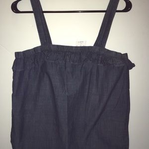 NWT JCrew Denim Blue Ruffled  Sleeveless Top.